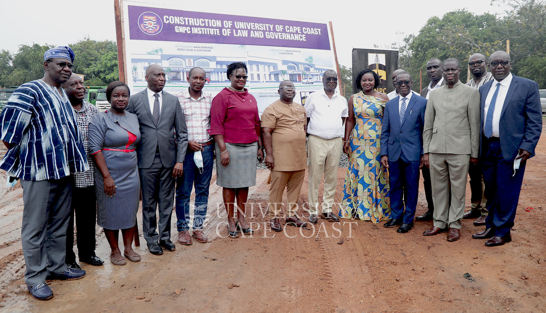 Participants of the sod-cutting ceremony