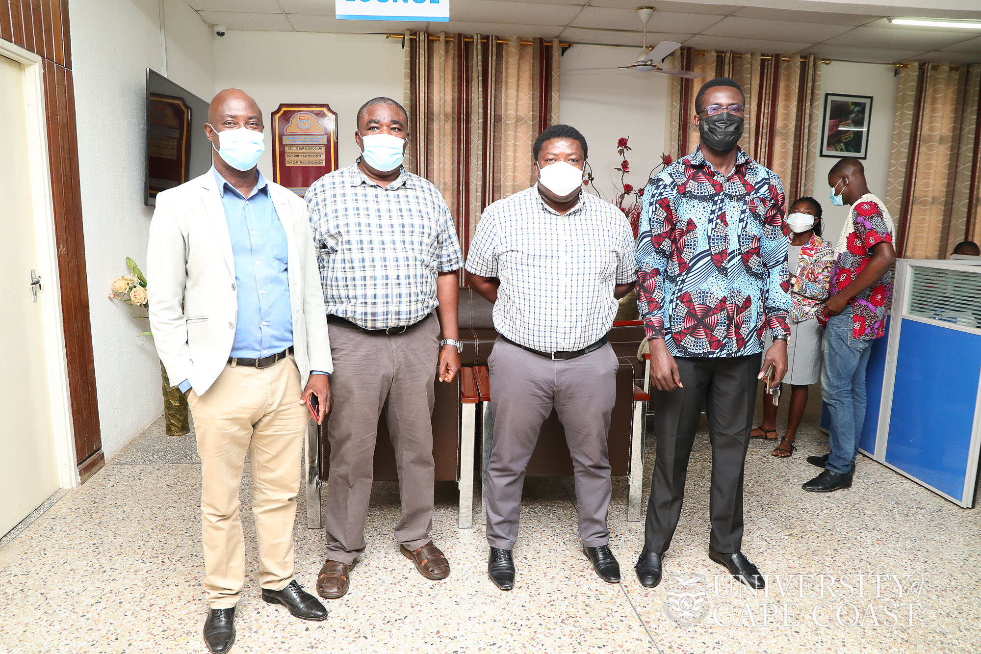 Mr John Linscell Yen, Senior Assistant Registrar, School of Graduate Studies; Dr Anthony Mac Cobblah, University Librarian; Mr Henry Atsu Agbodza, Repository Manager at the University of Ghana; Mr Eric Agyei, GRASAG President.