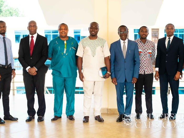 The Vice-Chancellor (Forth from right), the Registrar (second from left) with National Executives of UCC Alumni The Vice-Chancellor (Forth from right), the Registrar (second from left) with National Executives of