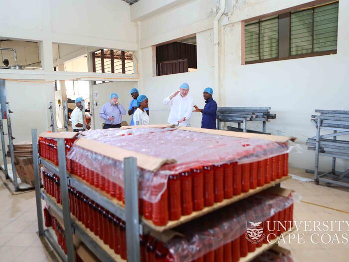 The team inspecting facilities at Praise Export Services