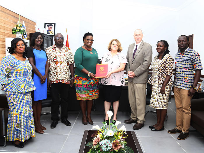 Prof. Dora Edu-Buandoh with the officials from Michigan State University Prof. Dora Edu-Buandoh with the officials from Michigan State University