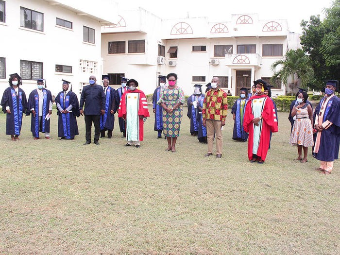 The graduates with the dignitaries The graduates with the dignitaries