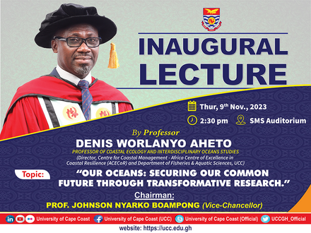 OUR OCEANS: SECURING OUR COMMON FUTURE THROUGH TRANSFORMATIVE RESEARCH INAUGURAL LECTURE