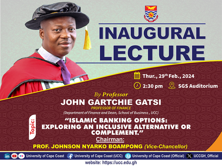 “ISLAMIC BANKING OPTIONS: EXPLORING AN INCLUSIVE ALTERNATIVE OR COMPLEMENT.” INAUGURAL LECTURE