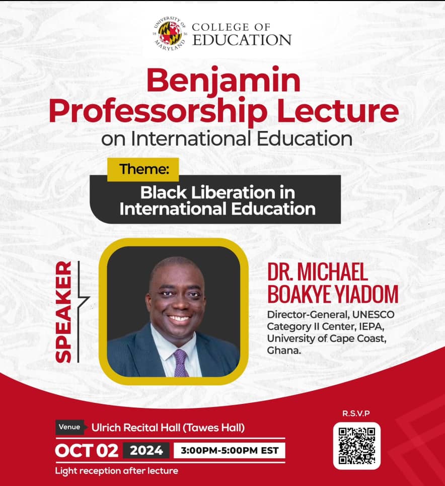 Dr. Michael Boakye-Yiadom lecture at University of Maryland College of Education